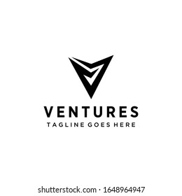 Creative Illustration modern V like check mark sign geometric logo design template