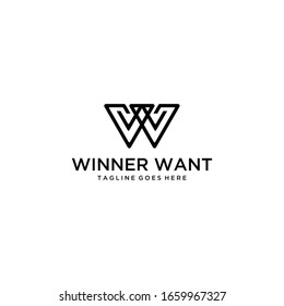 Creative Illustration modern W sign geometric logo design template