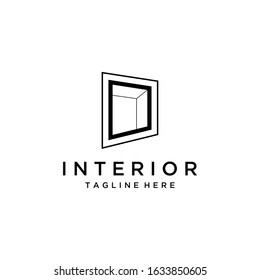 Creative illustration modern Window design interior logo icon vector template