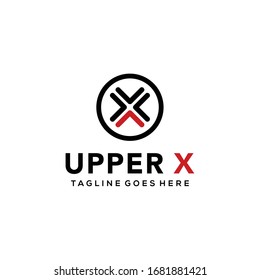 Creative Illustration modern X on circle sign geometric logo design template