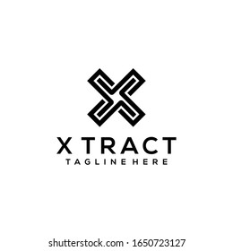 Creative Illustration modern X sign geometric logo design template