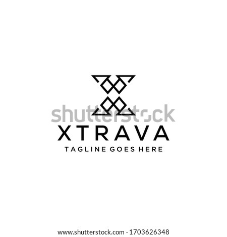 Creative Illustration modern X sign geometric logo design template