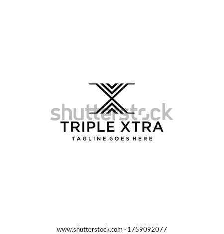 Creative Illustration modern X sign geometric logo design template