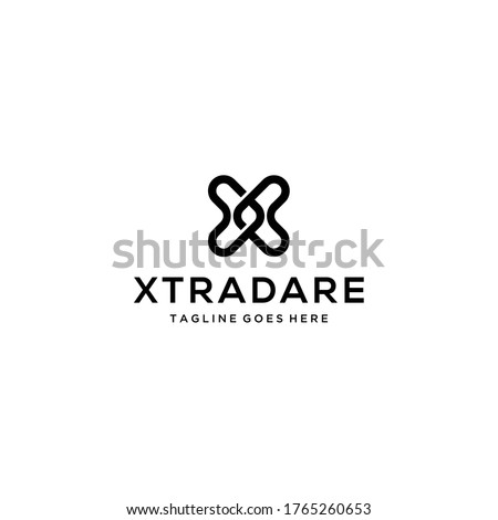 Creative Illustration modern X sign abstract logo design template