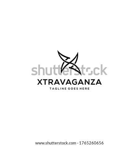 Creative Illustration modern X sign abstract logo design template