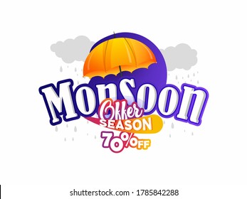Creative illustration of monsoon sale abstract design or poster for Monsoon Offer or Sale 