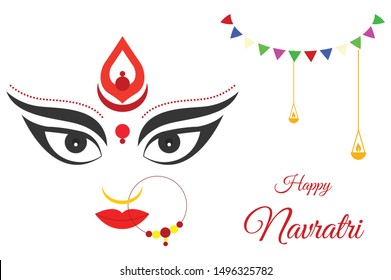 Creative Illustration of Navratri & Durga Pooja for Indian Festival Durga Puja