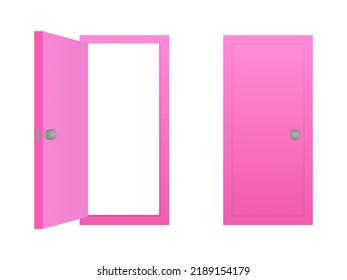 Creative illustration of open, closed door