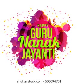 Creative illustration poster or banner of Guru Nanak Jayanti celebration.