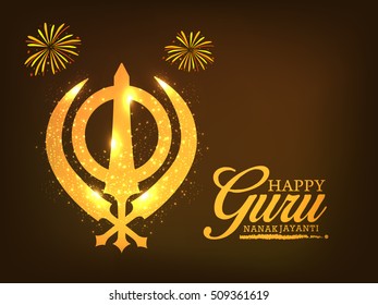 Creative illustration poster or banner of Guru Nanak Jayanti celebration.