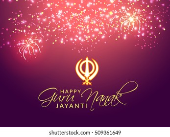 Creative illustration poster or banner of Guru Nanak Jayanti celebration.