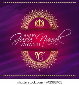 Ilustración creativa, afiche o pancarta de la celebración de Guru Nanak Jayanti.