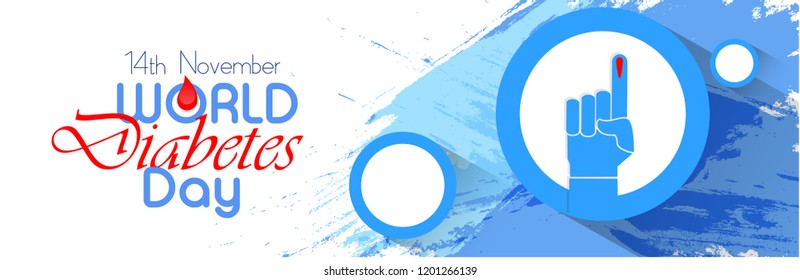 Creative illustration, poster or banner for world diabetes day awareness. with text 14th nov Creative illustration, poster or banner for world diabetes day awareness. with text 14th nov
