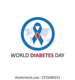 Ilustración creativa, afiche o pancarta de la conciencia del día mundial de la diabetes.Ilustración vectorial.eps