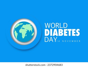 Creative illustration, poster or banner of world diabetes day awareness.