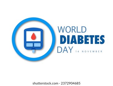 Creative illustration, poster or banner of world diabetes day awareness.