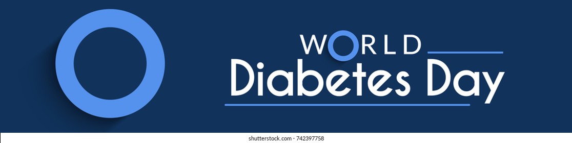 Creative illustration, poster or banner of world diabetes day awareness.