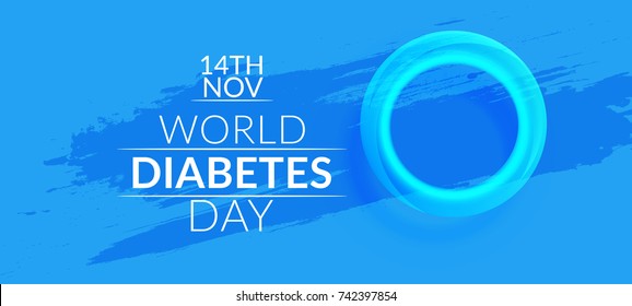 Creative illustration, poster or banner of world diabetes day awareness.