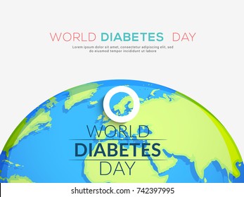 Creative illustration, poster or banner of world diabetes day awareness.