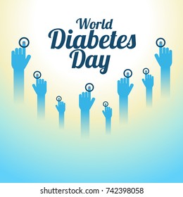 Creative illustration, poster or banner of world diabetes day awareness.