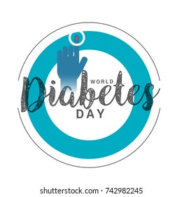 Creative illustration, poster or banner of world diabetes day awareness.