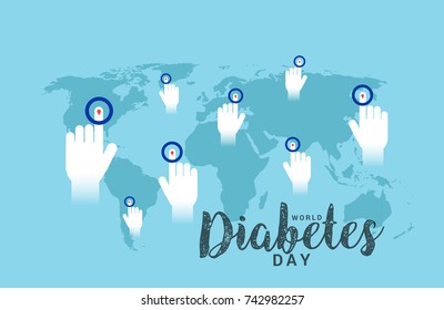 Creative illustration, poster or banner of world diabetes day awareness.