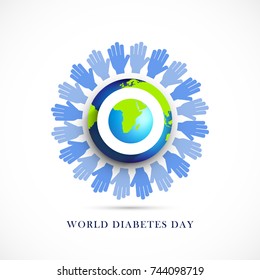 Creative illustration, poster or banner of world diabetes day awareness.