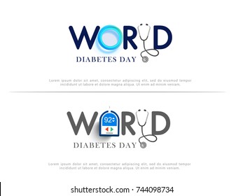 Creative illustration, poster or banner of world diabetes day awareness.