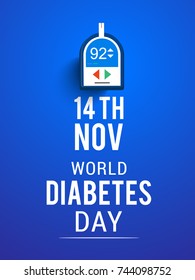 Creative illustration, poster or banner of world diabetes day awareness.