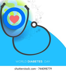 Creative illustration, poster or banner of world diabetes day awareness.