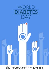 Ilustración creativa, afiche o pancarta del Día Mundial de la Diabetes.