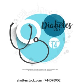 Creative illustration, poster or banner of world diabetes day awareness.