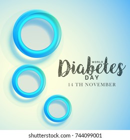 Creative illustration, poster or banner of world diabetes day awareness.