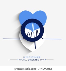 Creative illustration, poster or banner of world diabetes day awareness.