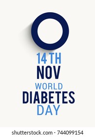 Creative illustration, poster or banner of world diabetes day awareness.