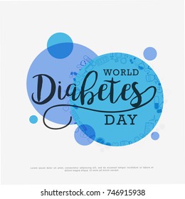 Creative illustration, poster or banner of world diabetes day awareness.