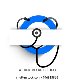 Creative illustration, poster or banner of world diabetes day awareness.