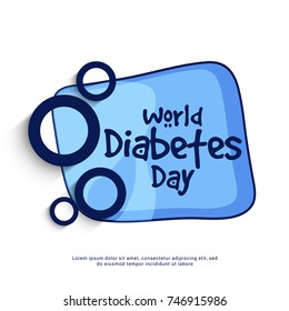 Creative illustration, poster or banner of world diabetes day awareness.