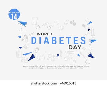 Creative illustration, poster or banner of world diabetes day awareness.