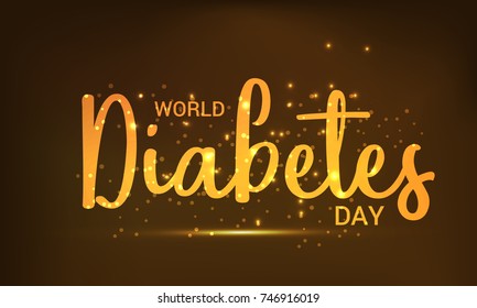 Creative illustration, poster or banner of world diabetes day awareness.