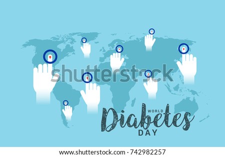Creative illustration, poster or banner of world diabetes day awareness.