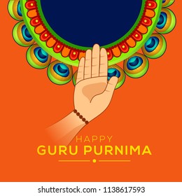 Creative illustration or poster for the Day of honoring celebration guru purnima.