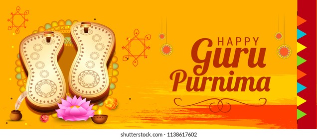 Creative illustration or poster for the Day of honoring celebration guru purnima.