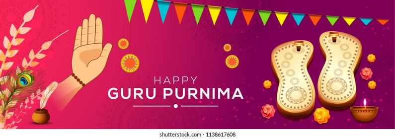 Creative illustration or poster for the Day of honoring celebration guru purnima.