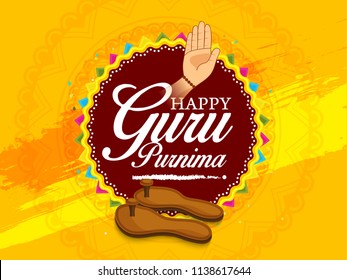 Creative illustration or poster for the Day of honoring celebration guru purnima.