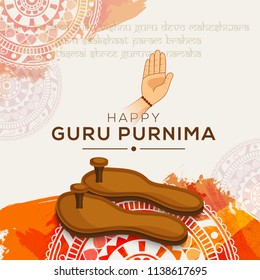 Creative illustration or poster for the Day of honoring celebration guru purnima.