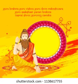 Creative illustration or poster for the Day of honoring celebration guru purnima.