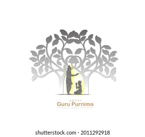 Ilustración creativa o afiche para el Día de la celebración, gurú purnima.