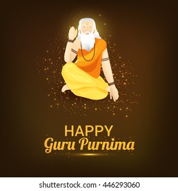Creative illustration or poster for the Day of honoring celebration guru purnima.