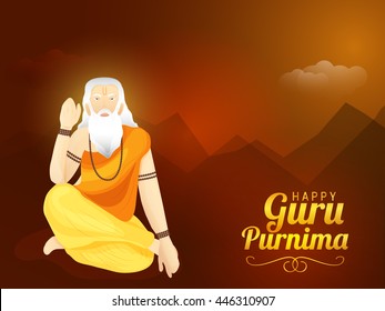 Creative illustration or poster for the Day of honoring celebration guru purnima.
